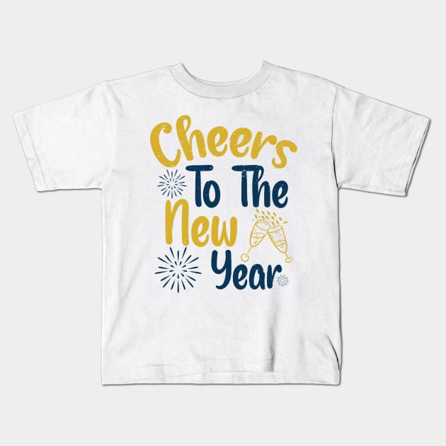 Cheers to the New Year Kids T-Shirt by MZeeDesigns